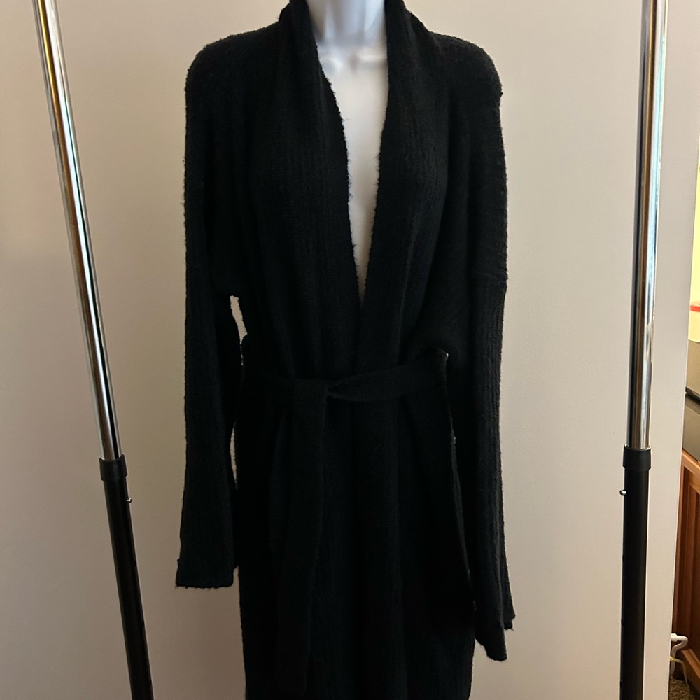 Vintage BCBGMaxAzria Long Black Textured Cardigan